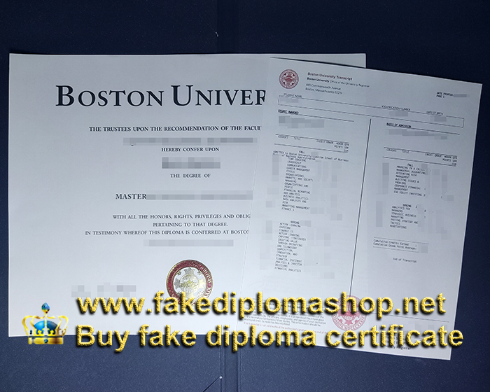 Boston University diploma and transcript