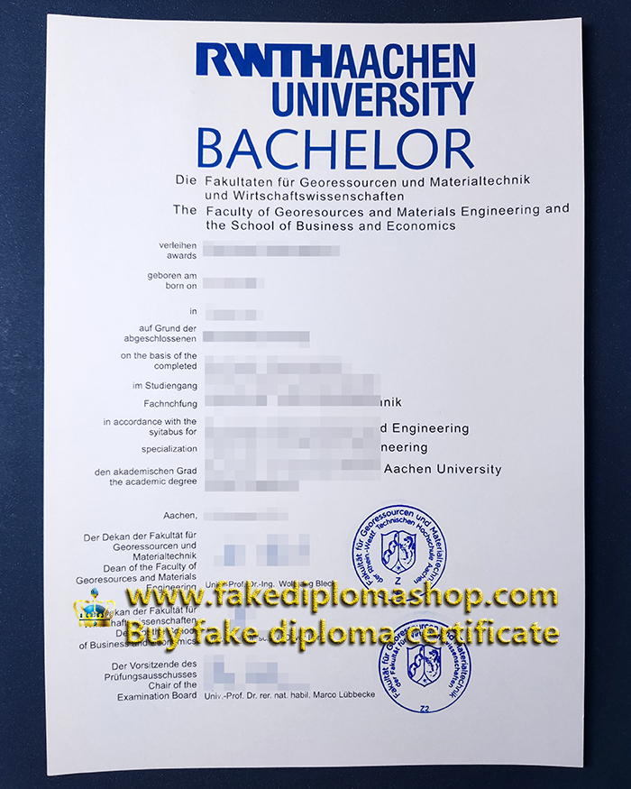 RWTH Aachen University Bachelor diploma