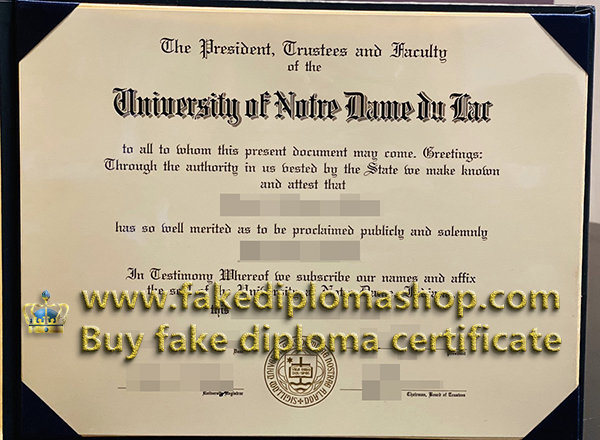 University of Notre Dame du Lac diploma