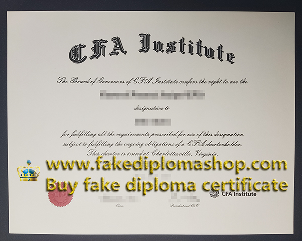 CFA Institute certificate