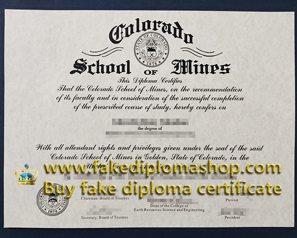 Colorado School of Mines diploma