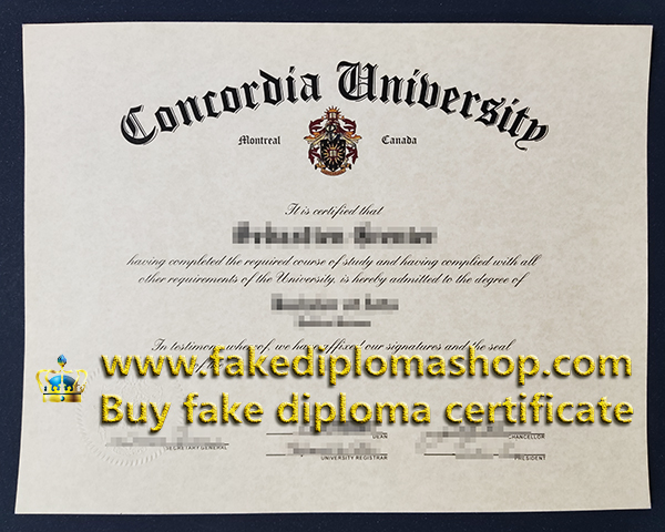 Concordia University diploma