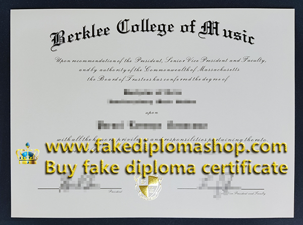 Berklee College of Music diploma