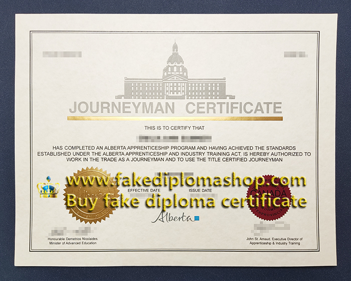 Alberta Journeyman certificate