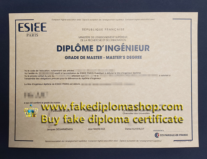 ESIEE Paris certificate