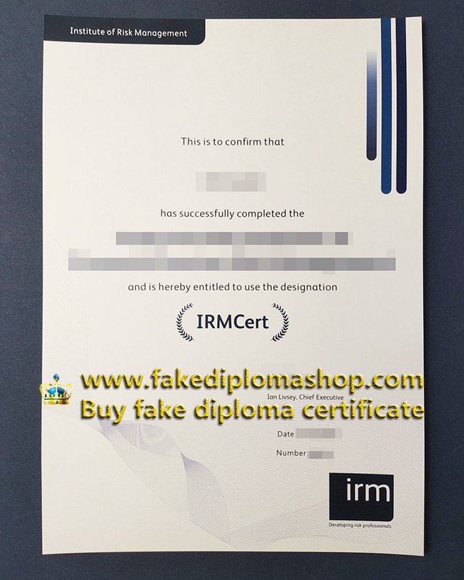 IRM certificate, Institute of risk Management certificate