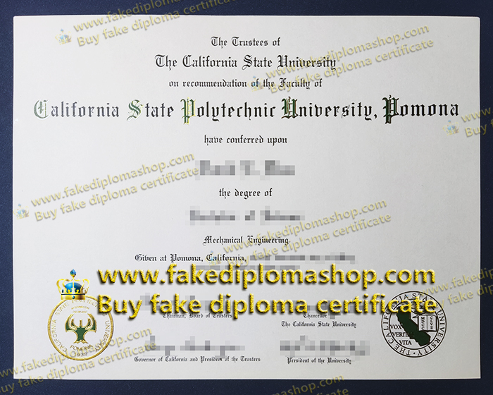 CPP diploma, California State Polytechnic University, Pomona diploma 