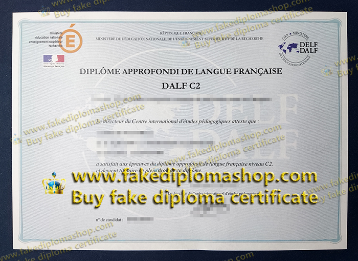 DALF C2 diploma, DALF diplom, Diplôme approfondi de langue français certificate