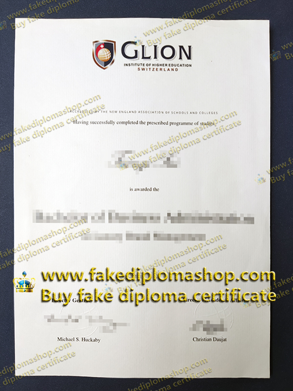 Glion Institute of Higher Education diploma