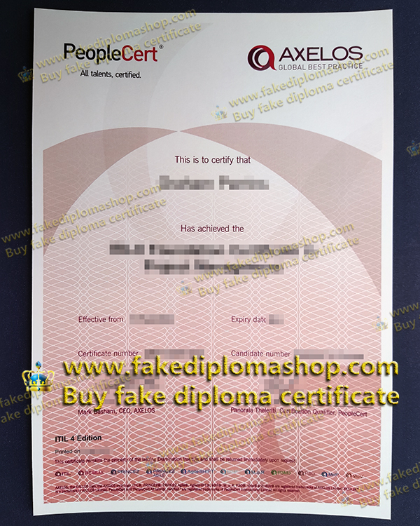 ITIL certificate, AXELOS certificate