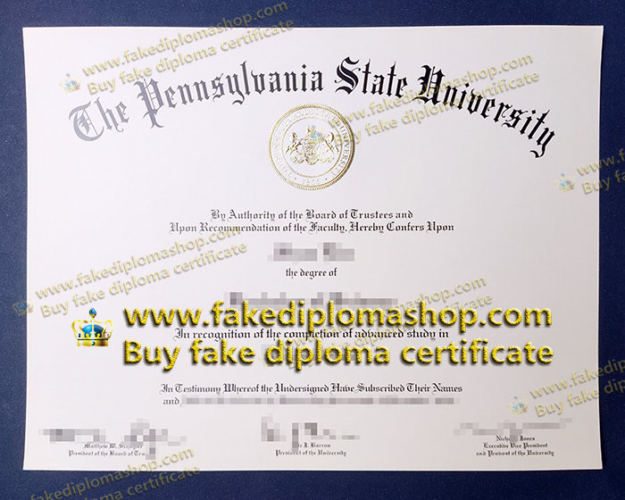 PSU diploma, Pennsylvania State University diploma