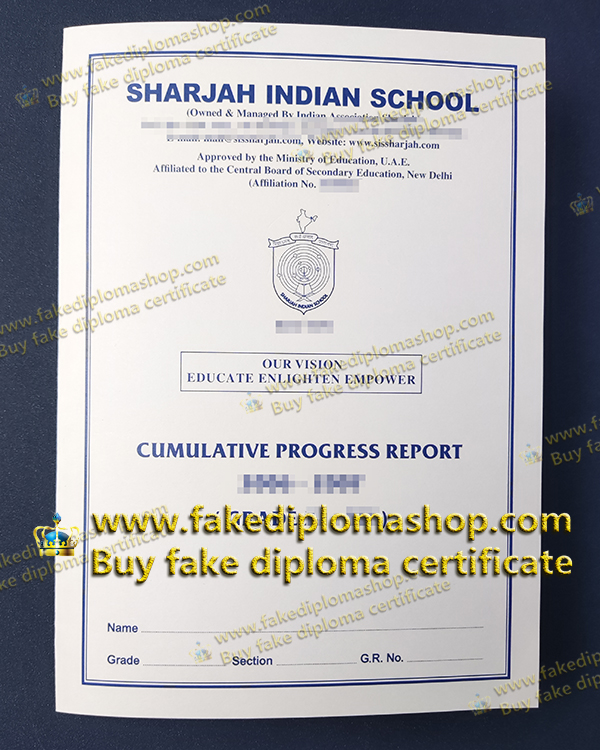 Sharjah Indian School transcript