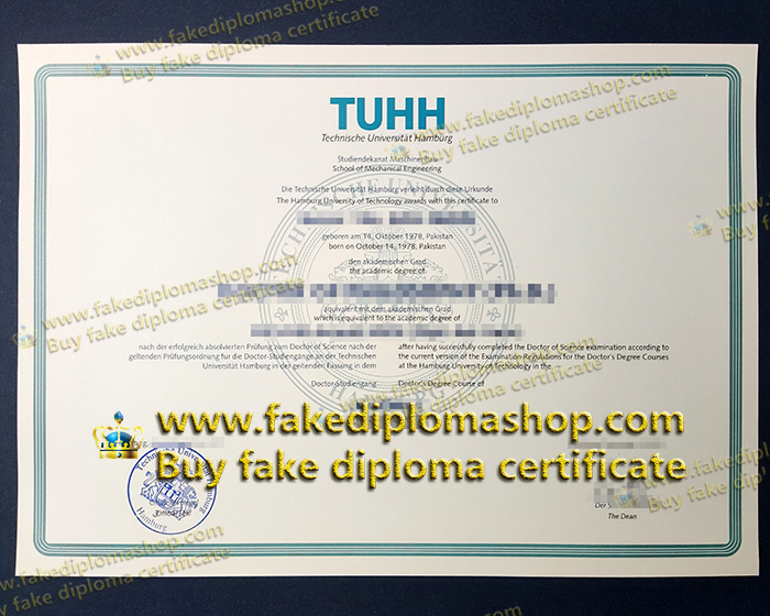 TUHH diploma of doctor, Hamburg University of Technology degree