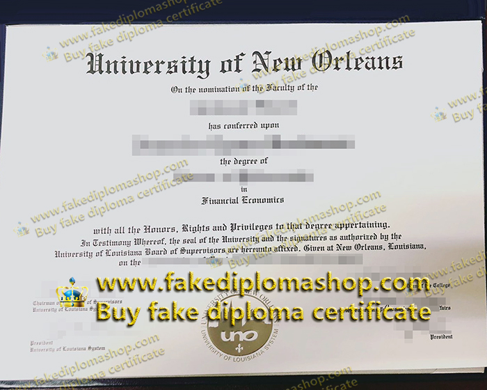 UNO diploma, University of New Orleans diploma