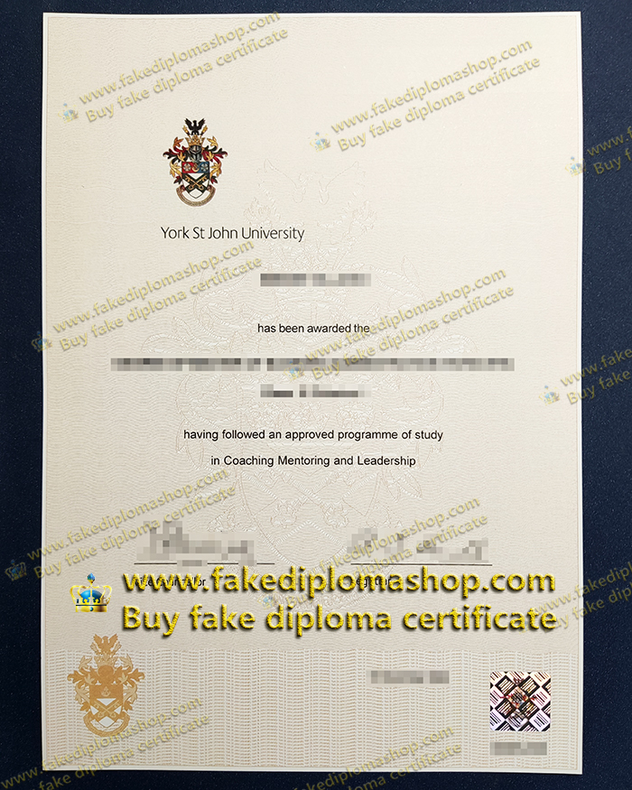 York St John University diploma, York St John University degree of master