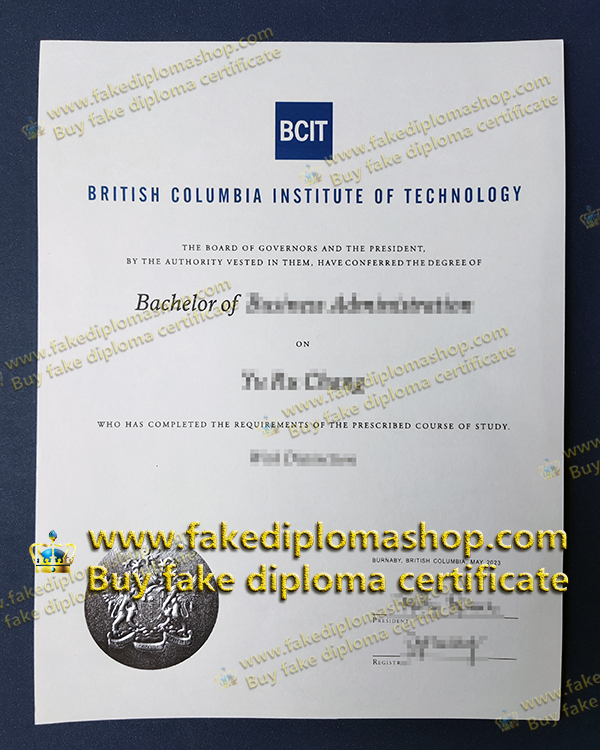 BCIT diploma of Bachelor of Business Administration