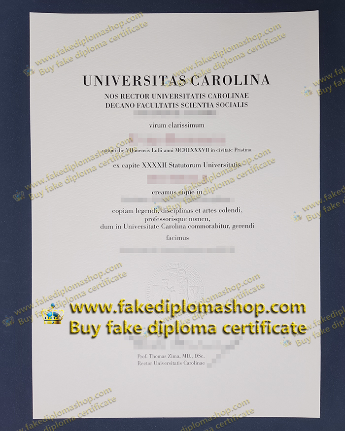 Charles University diploma of Doctor