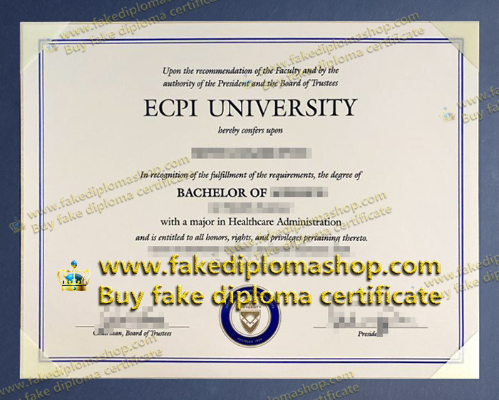 ECPI University diploma of Bachelor of Science