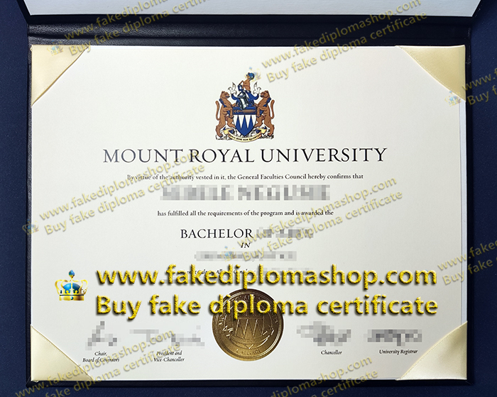 MRU diploma of Bachelor and holster, Mount Royal University degree