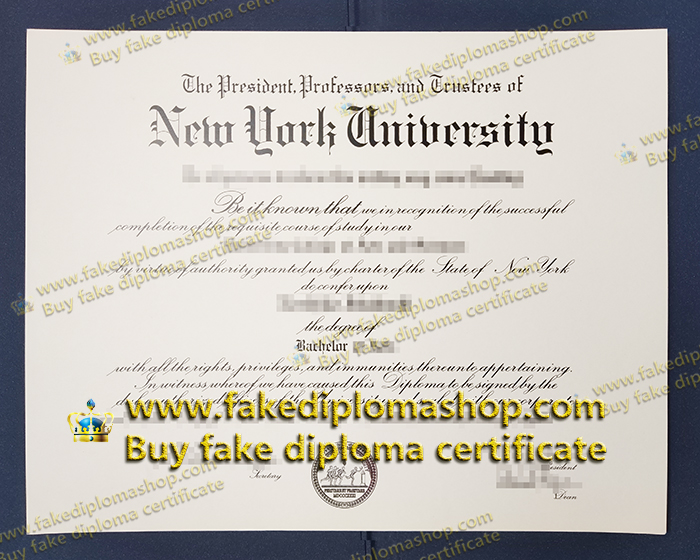 NYU diploma of Bachelor of Arts for older edition, New York University diploma