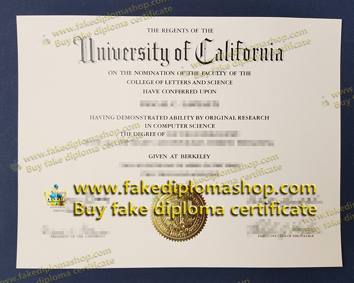 UCB diploma of doctor, University of California, Berkeley diploma