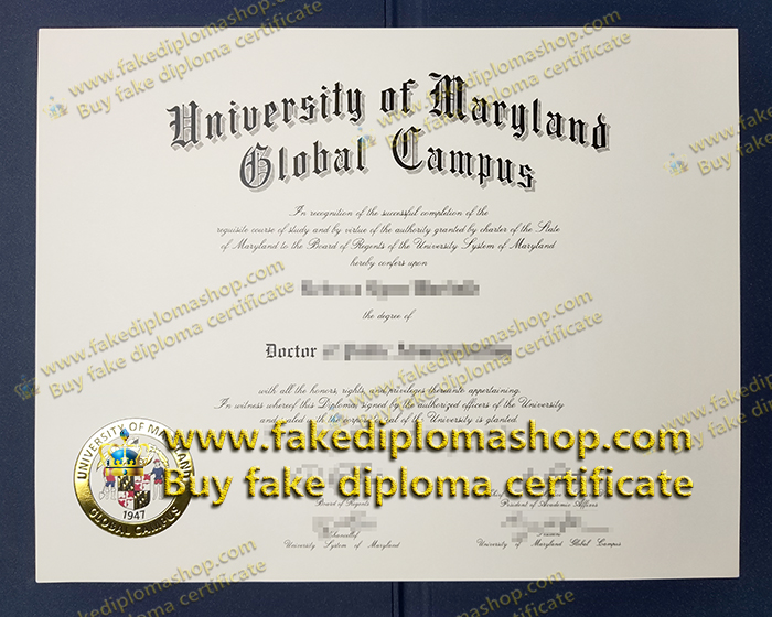 UMGC diploma of doctor, University of Maryland Global Campus diploma