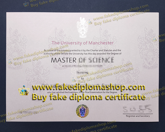 University of Manchester diploma of Master of science