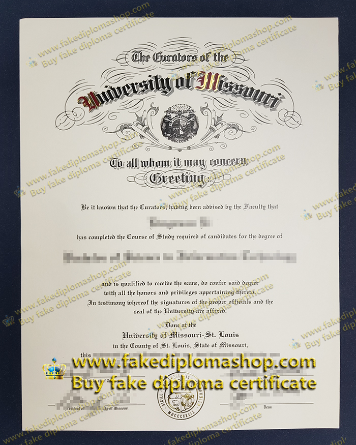 University of Missouri diploma of Bachelor