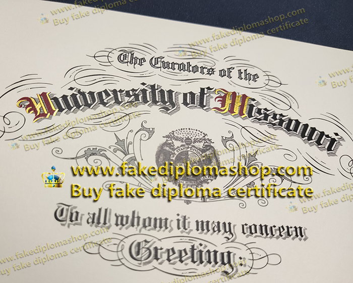 University of Missouri diploma of Gold seal