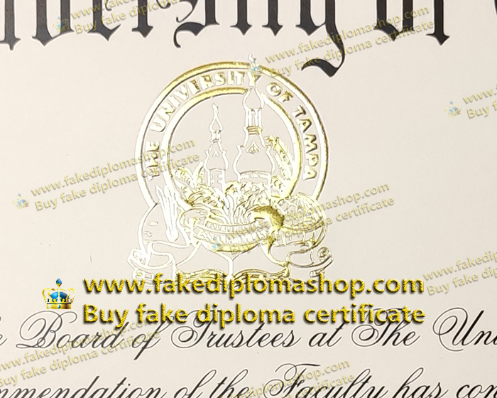 University of Tampa diploma of Gold seal