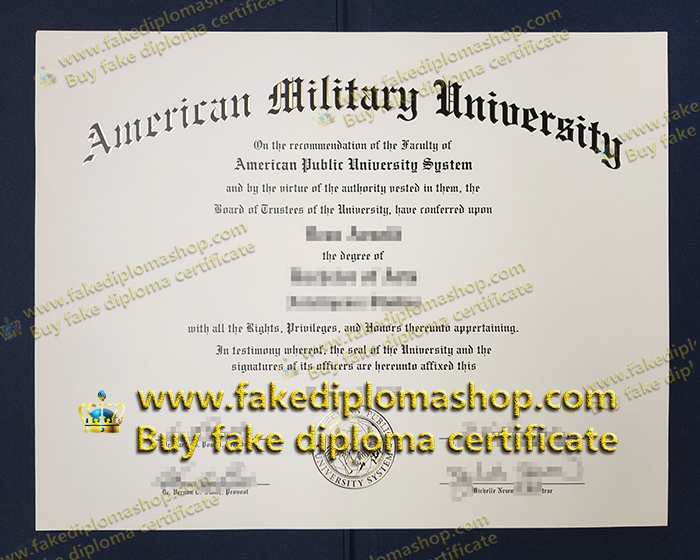 AMU diploma, American Military University degree of Bachelor