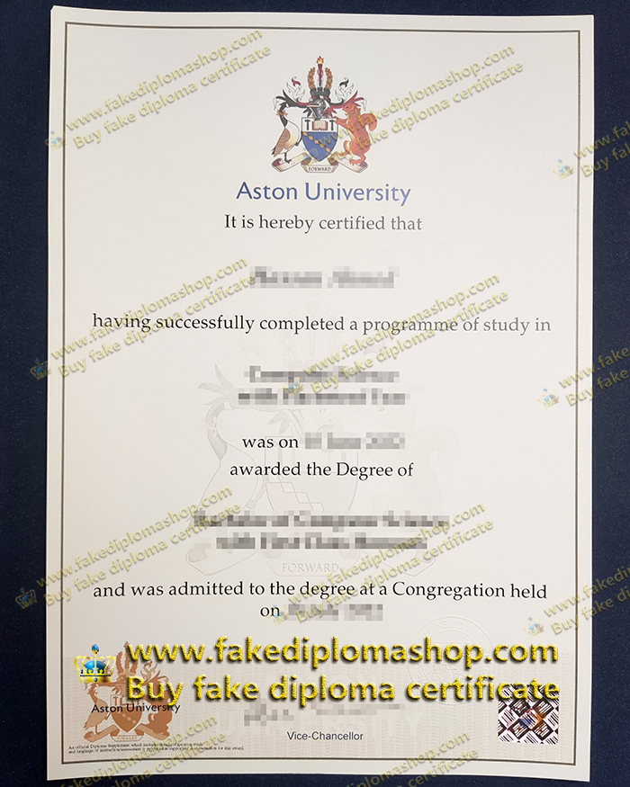 Aston University diploma of Bachelor