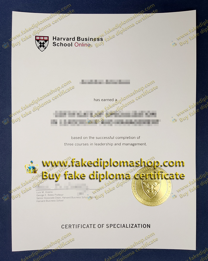 HBS certificate, Harvard Business School certificate