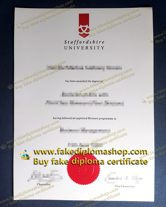 Staffordshire University diploma of Bachelor