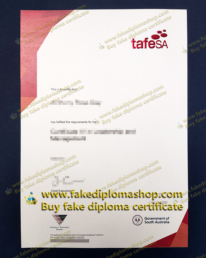 TAFE SA certificate, TAFE South Australia certificate