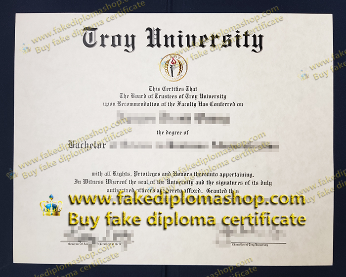 Troy University diploma of Bachelor