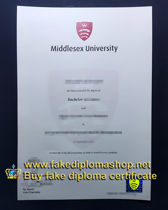MDX degree of Bachelor, Middlesex University diploma