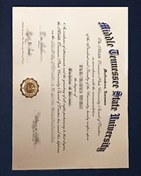 Buy a fake MTSU diploma of Bachelor, Middle Tennessee State University diploma for sale