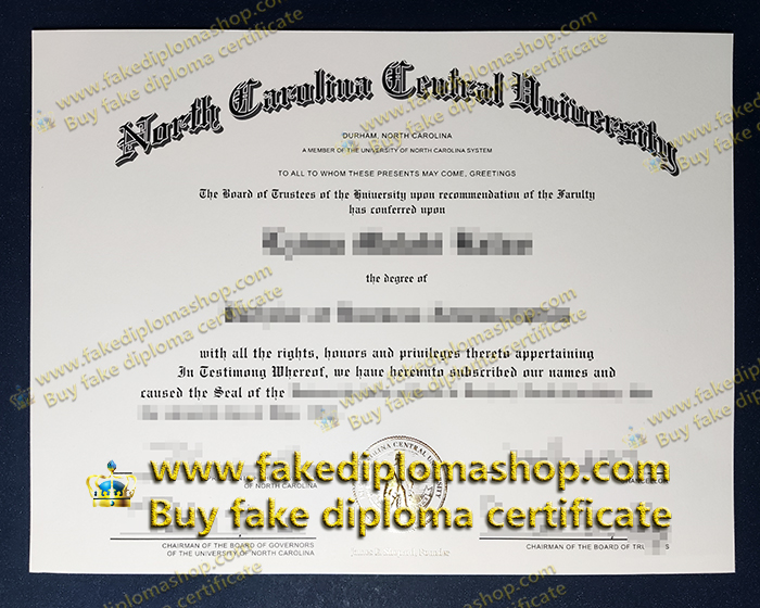 NCCU diploma, North Carolina Central University diploma