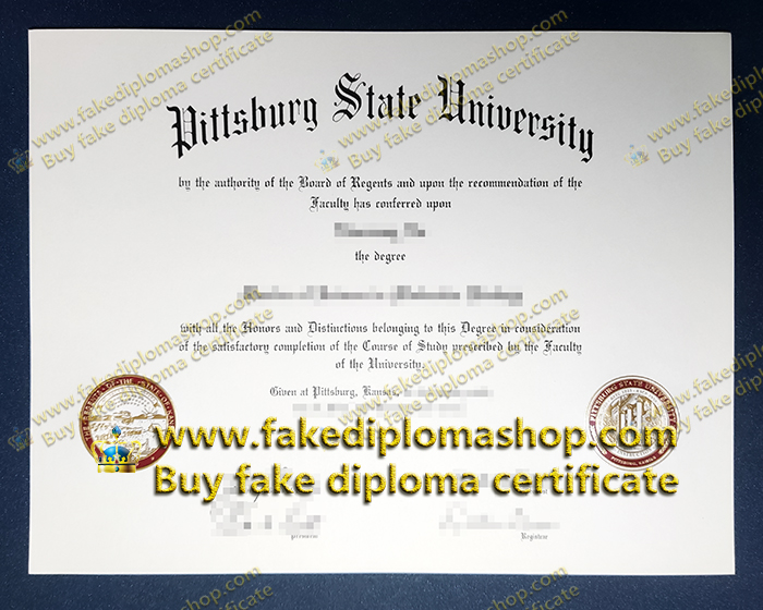 Pittsburg State University diploma, PSU diploma