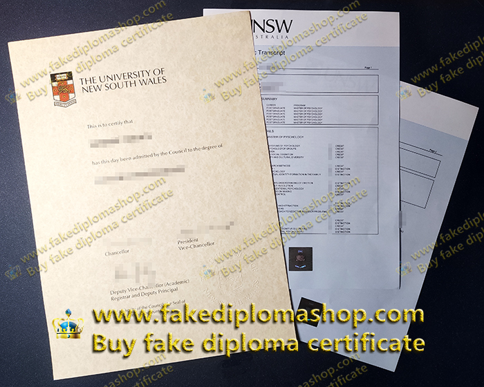 UNSW transcript and diploma, University of New South Wales diploma and transcript