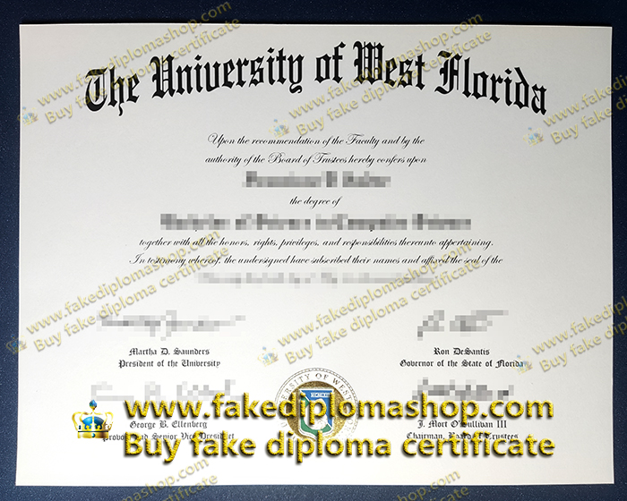 UWF degree of Bachelor, University of West Florida diploma