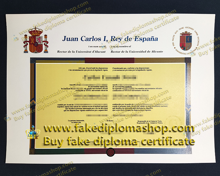 University of Alicante diploma, Universidad de Alicante diploma