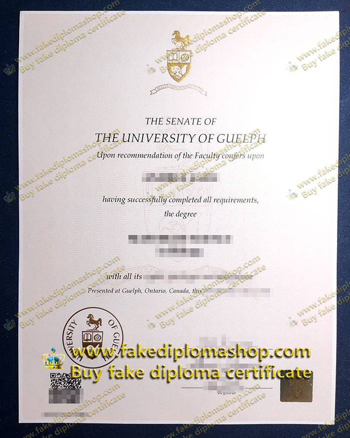 University of Guelph diploma of Master