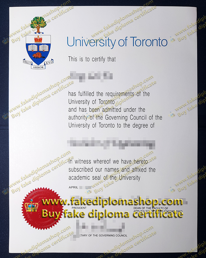 old edition University of Toronto diploma