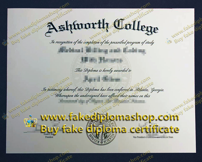 Ashworth College diploma