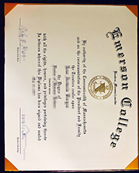 Order a fake Emerson College diploma of doctor with a real gold seal