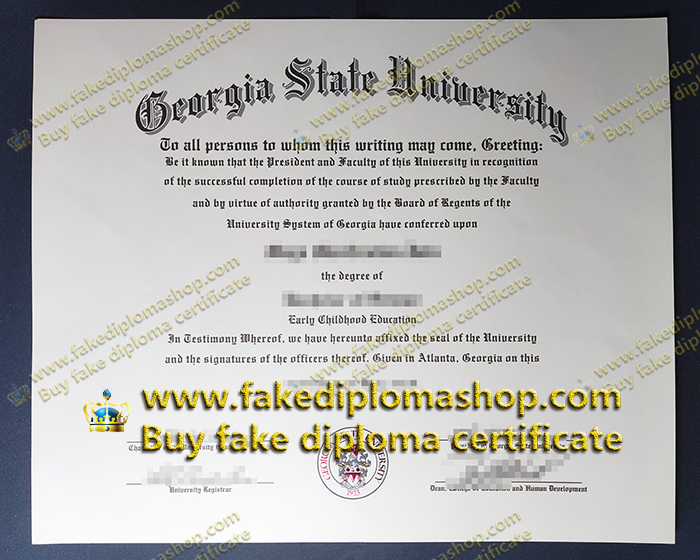  Georgia State University diploma, GSU diploma of Bachelor