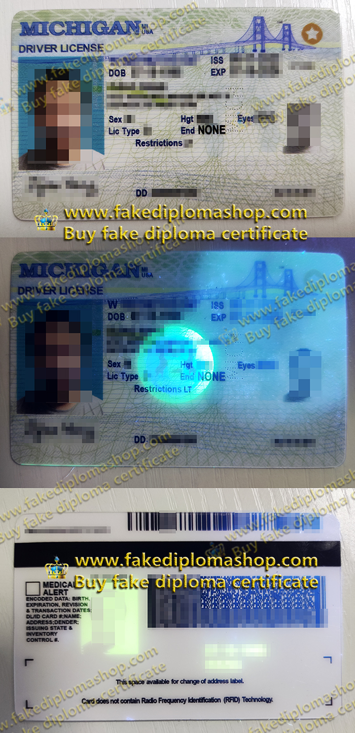 Scannable Michigan driver license, Michigan ID