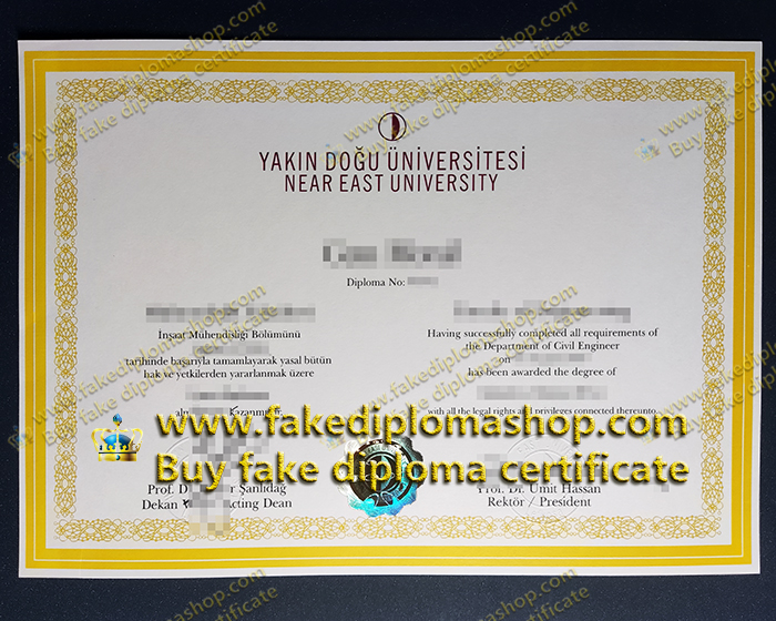 NEU diploma, Near East University diploma